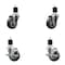 Service Caster 3.5'' SS Thermoplastic Rubber Wheel Swivel 1-7/8'' Expanding Stem Caster Set 2 Brakes, 4PK SCC-SSEX20S3514-TPRB-2-TLB-2-178 - alternate 1